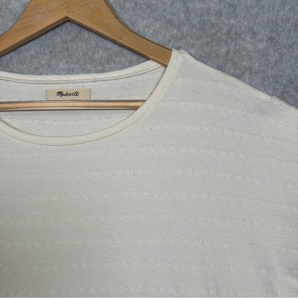 Madewell Long Sleeve Babydoll Relaxed Fit Top-Cream White Jacquard-Women Medium - Picture 6 of 9
